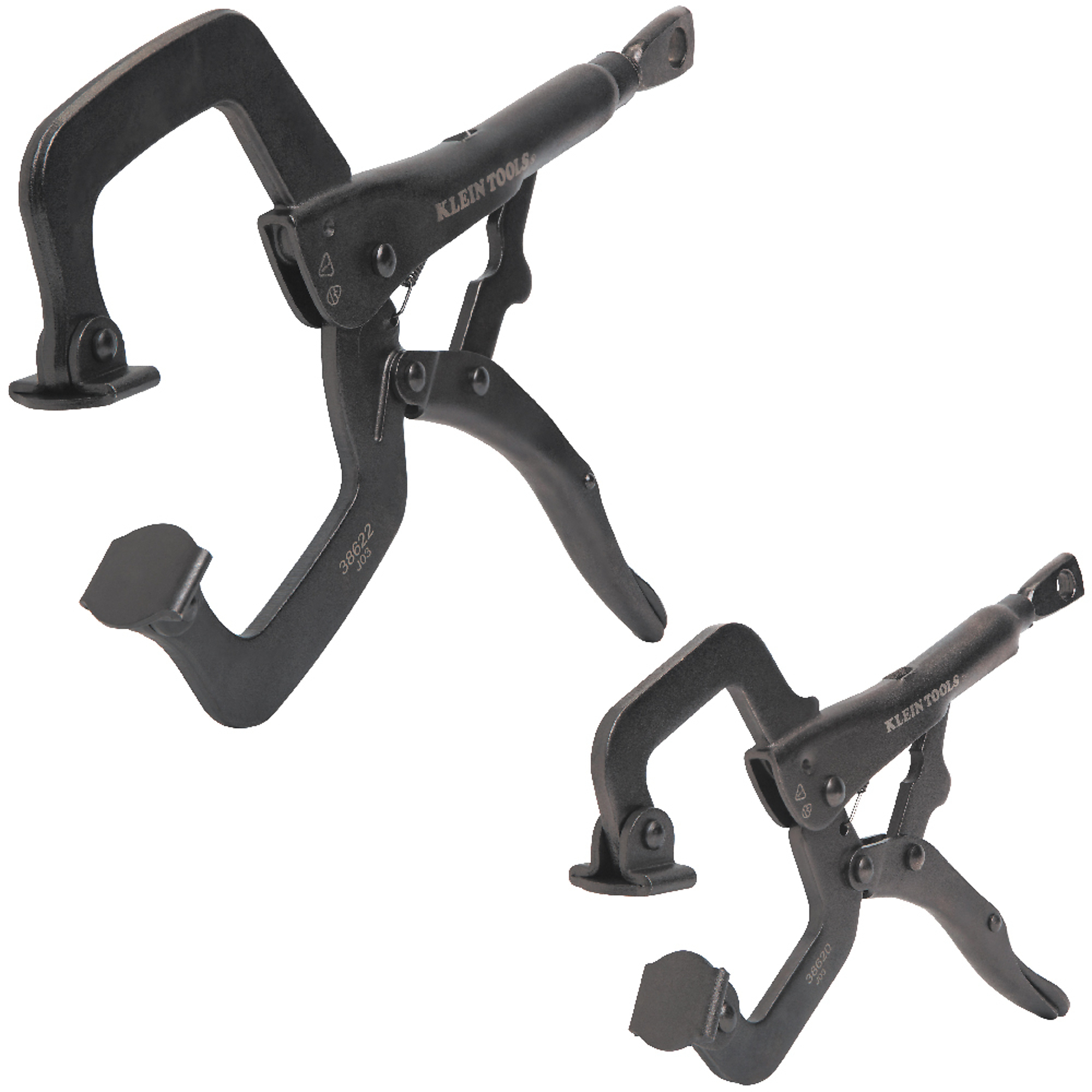 Klein Tools, C-Clamp Locking Pliers with Swivel Jaws Set, 6- an, Jaw Capacity 3.9 in, Model# 38662